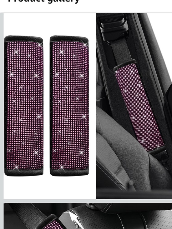 Accessories - Sparkling Pink Rhinestone Seat Belt Shoulder Pads - Women Accessories